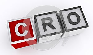 cro Conversion Rate Optimization word block on white photo