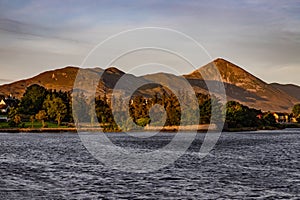 Croagh Patrick mountain at sunset