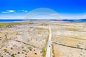 Croatia, Adriatic landscape, road on Pag island