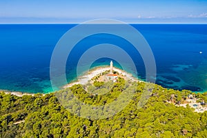 Croatia, amazing seascape, lighthouse of Veli Rat on the island of Dugi Otok