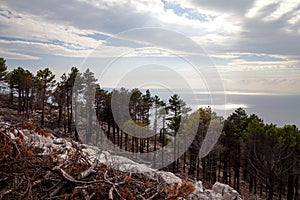 Croatia - Biokovo Nature Park and Adriatic sea at sunset, Sveti Jure