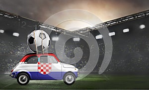 Croatia car on football stadium