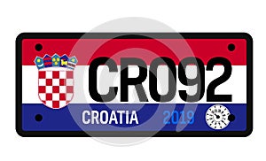 Croatia car plate design