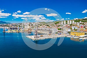 Croatia, city of Rijeka, aerial panoramic view