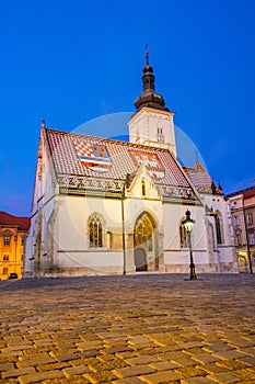 Croatia, city of Zagreb, st. Mark`s Church on Upper Town