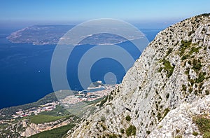 Croatia, Dalmatia, Biokovo mountains sea panoramic landscape