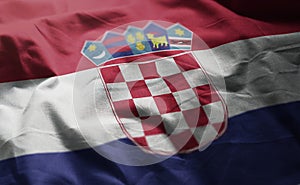 Croatia Flag Rumpled Close Up photo