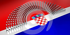 Croatia flag - voting, parliamentary election concept - 3D illustration