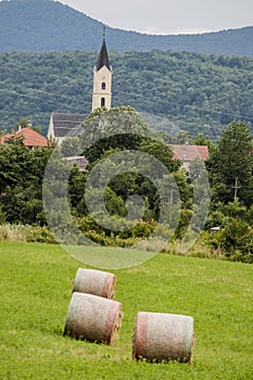 Croatia, haystacks, church, crop, wheat field, fields, agriculture, corn, green, environment, climate change, global warming