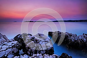 Croatia island of Rogoznica after sunset