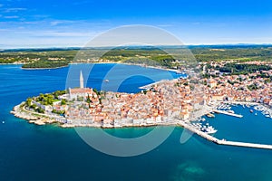 Croatia, Istria, beautiful old town of Rovinj on Adriatic sea coastline