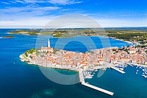 Croatia, Istria, beautiful old town of Rovinj on Adriatic sea coastline