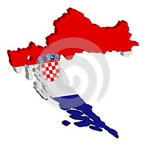 Croatia Map flag Vector 3D illustration eps 10