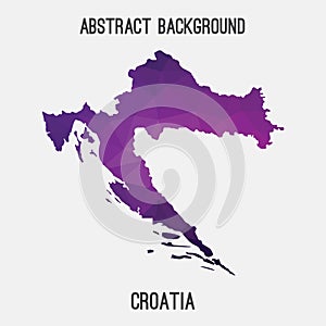 Croatia map in geometric polygonal,mosaic style.