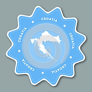 Croatia map sticker in trendy colors.
