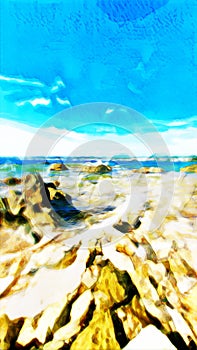 Croatia - Nature ocean each 05- modern digital art