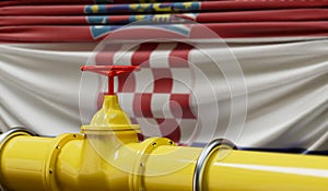 Croatia oil and gas fuel pipeline. Oil industry concept. 3D Rendering