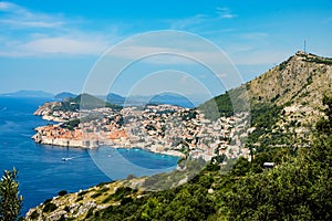 Croatia, Old town of Dubrovnik and Srd mountain