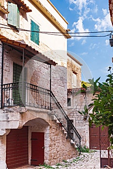 Croatia.Old Trogir courtyard.