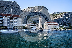 Croatia, Omis resort seafront view.