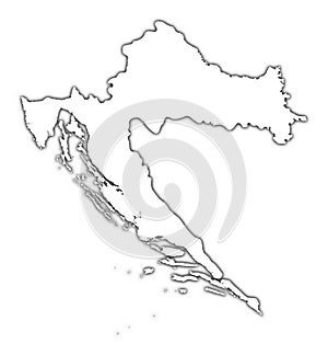 Croatia outline map