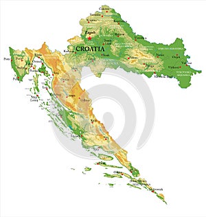 Croatia physical map