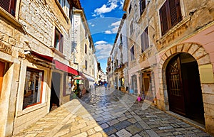 Croatia Porec. Central street old town paved photo