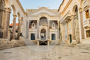 Croatia, Roman emperor Diocletians palace and Peristyle square in the old town of Split