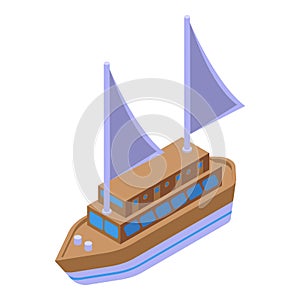 Croatia sea ship icon isometric vector. Cute culture