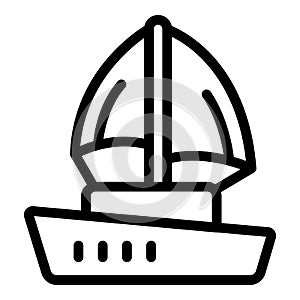 Croatia sea ship icon outline vector. City skyline