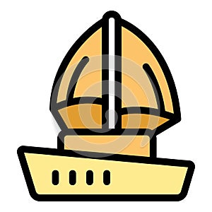 Croatia sea ship icon vector flat