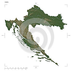 Croatia shape on white. Pale