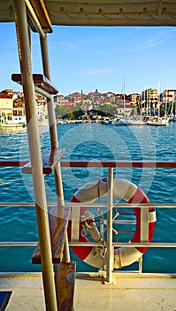 Croatia, view of Ciovo island from a cruise ship moored