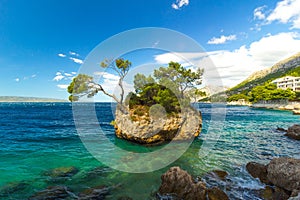 Croatian beach at a sunny day, Brela, Croatia