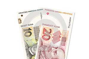 Croatian kuna bank notes with copyspace