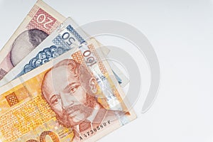 Croatian KUNA or STO KUNA money currency closeup