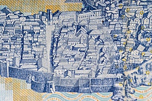 Croatian KUNA or STO KUNA money currency closeup