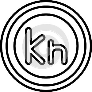 Croatian Kuna Symbol Outline Vector Icon