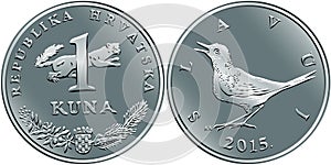 Croatian money 1 kuna silver coin photo