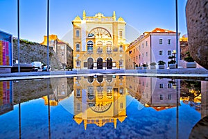 Croatian national theatre of Split water reflection view