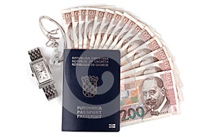 Croatian passport with valuables photo