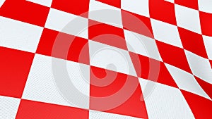 Croatian red and white check board waving flag