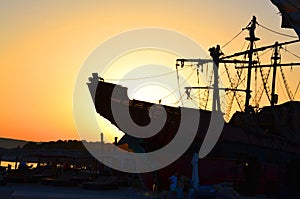 Croatian Vessel at Sunset