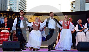 Croatians folklore dancers stage performance