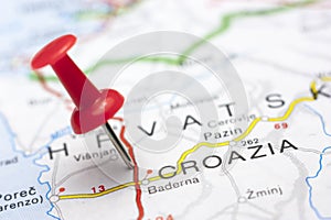 Croazia map with pin