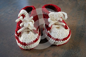 Crochet babies training shoes. First shoes for kids.