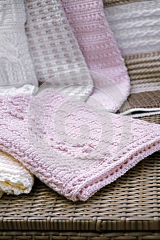 Crochet Baby Blanket in Pink Closeup