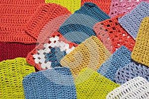 Crochet background. Background from knitted patterns.