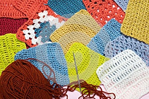 Crochet background. Background from knitted patterns