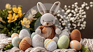 Crochet Bunny and Easter Eggs